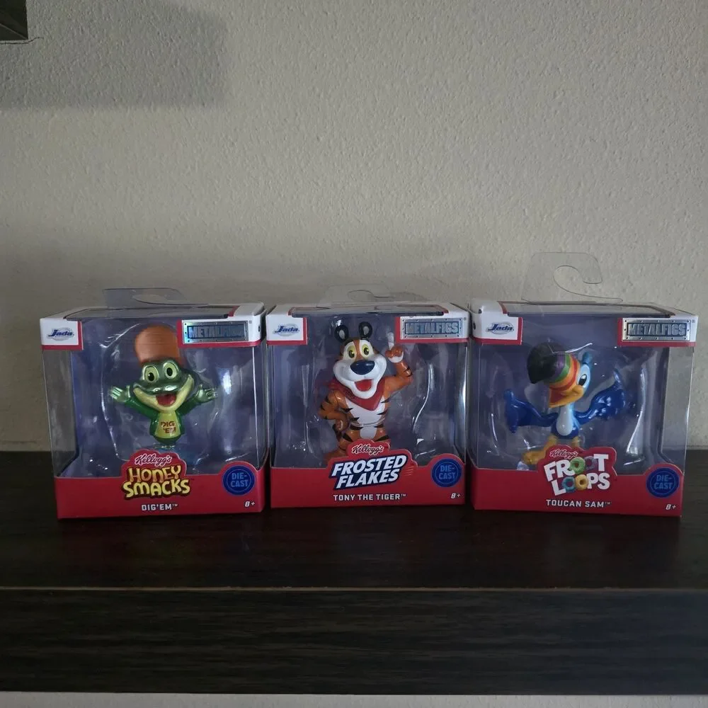 Jada Toys Metalfigs Diecast Figures Toucan Sam Tony Tiger Dig'Em Complete Set 3